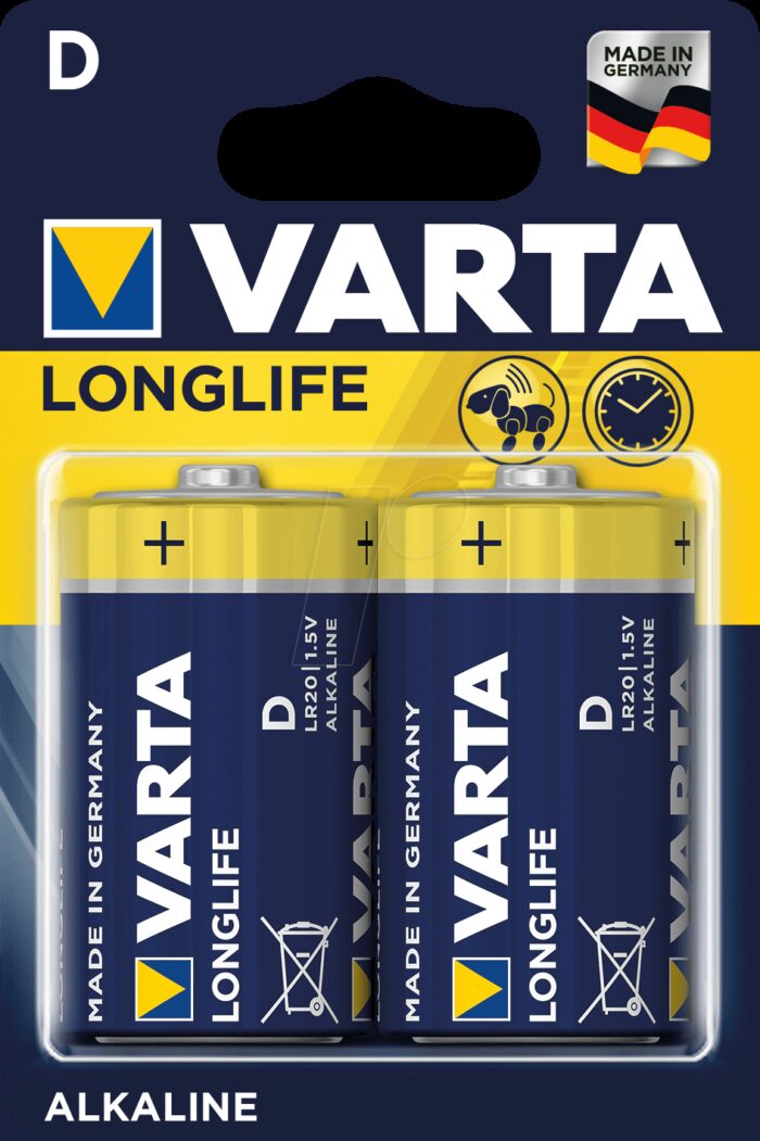 VARTA Alkaline Mono D 1 5V 15800 MAh Longlife 2er Pack 12304